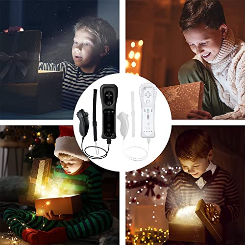 Wii Remote Controller, 2 Packs Upgrade Wii Wireless Controller Compatible With Wii Wii U Console (White And Black) #TOP6