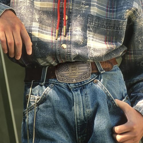 Image of Western Belt Buckle for Men Women Initial Letter A to Z Cowboy Belt Buckle Texas Buckle hebillas vaqueras para hombre