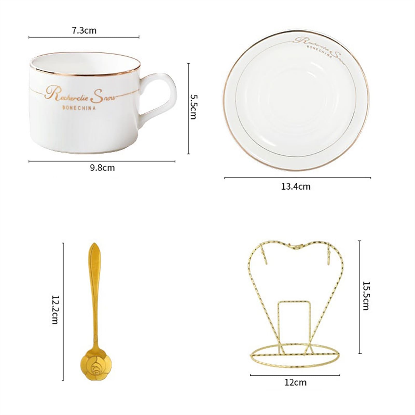 Tasses à café Ensemble de tasses à café en céramique exquise haute qualité, ensemble luxe européen deux pièces avec tasse, soucoupe et cuillère