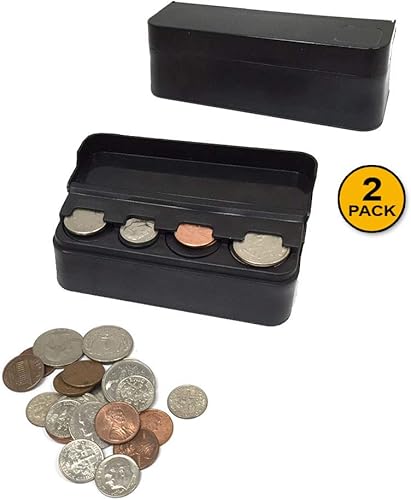 Miniatura 3 de JAVOedge JE (2 unidades) - Funda clasificadora de monedas (cuarto, monedas de diez centavos, etc.) con tapa para automóvil, camión, RV accesorios