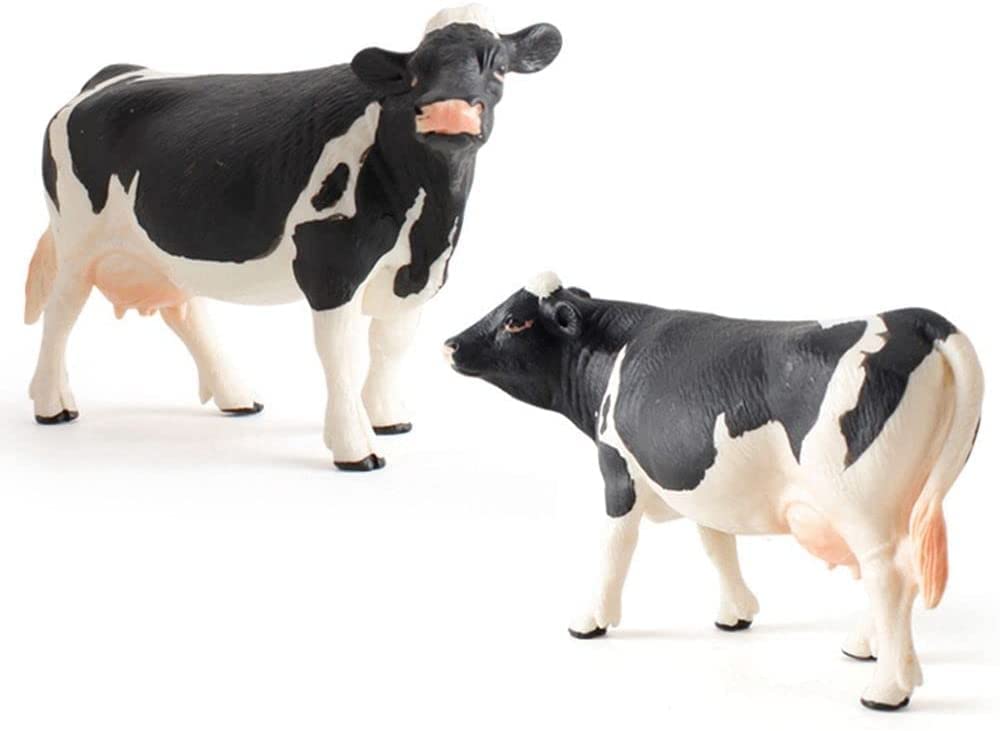 Figura De Vaca De Granja Realista – Modelo De Plástico Decorativo Y Educativo Para Niños, Ideal Para Jugar O Exponer