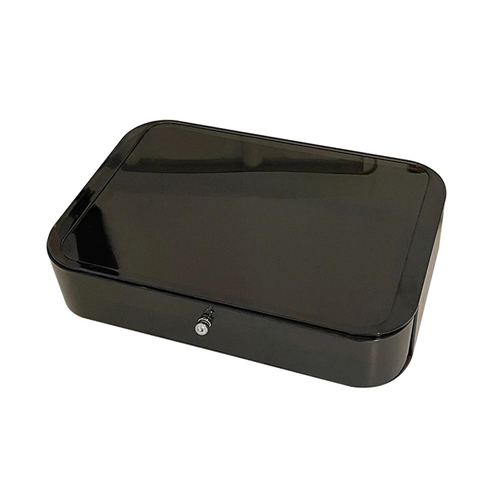 Generico Caja de almacenamiento cosméticos negra, organizador escritorio, cajón, cajas lápiz labial, tocador joyería, estante maquillaje(Black 1 layer)