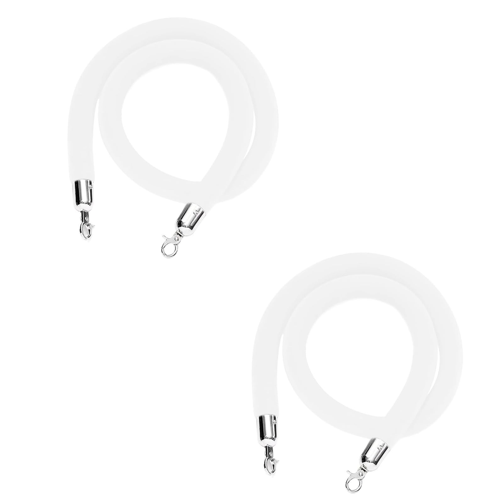 AUNANGLJSCS Rope barriers, Queue Barrier Rope, With Silver Hooks, For Carpet Events,3.2cm(White,2.5M)
