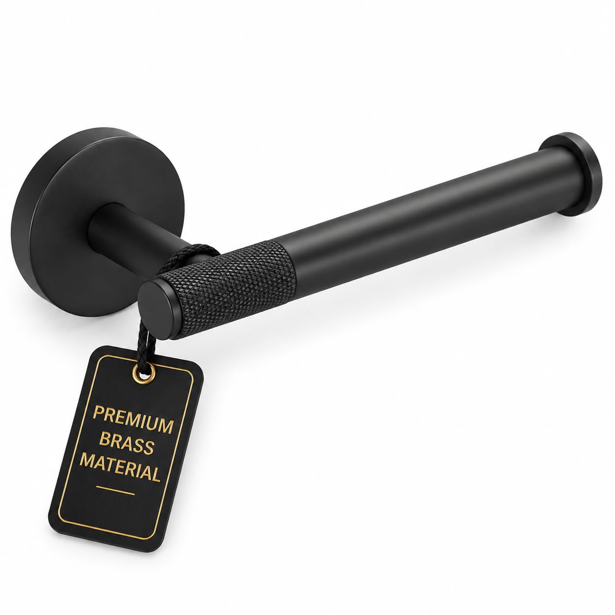 EXCEL HOME Matt Black Toilet Roll Holder, Heavy Duty Brass Material | Wall toilet paper holder, compact size, Brass material, Black matt finish, stable fit for guest toilet and powder room