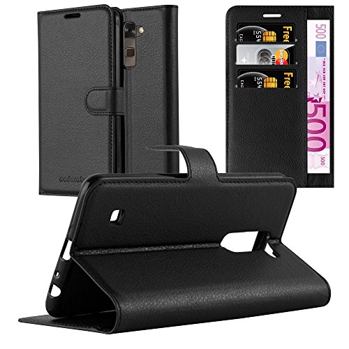 Cadorabo Funda Libro para LG Stylus 2 en Negro Fantasma - Cubierta Proteccíon con Cierre Magnético, Tarjetero y Función de Suporte - Etui Case Cover Carcasa