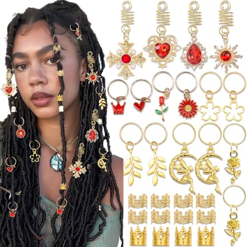 Joyas loc para evitar peinados caídos con clips de trenzas de diamantes de imitación rojos