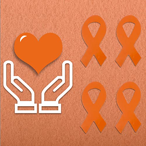 WANDIC Orange Ribbon Awareness Stickers, 500 Pcs Labels Roll for Leukemia Violence Awareness - Image 4