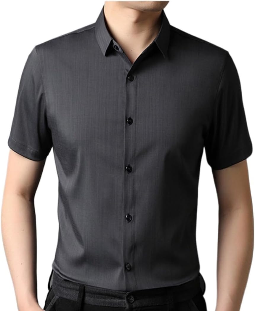 Men's Shirt Short-Sleeved Non-Ironing Men's Shirt Thin All-Over Top