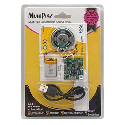 MultiPlay Re-recordable Sound Chip for Greeting Cards | Plays Different Recording Each Time Activated | Add the Power of Sound to Recordable Cards, Scrapbooks, Photo Albums, Personalized Gifts, Crafts