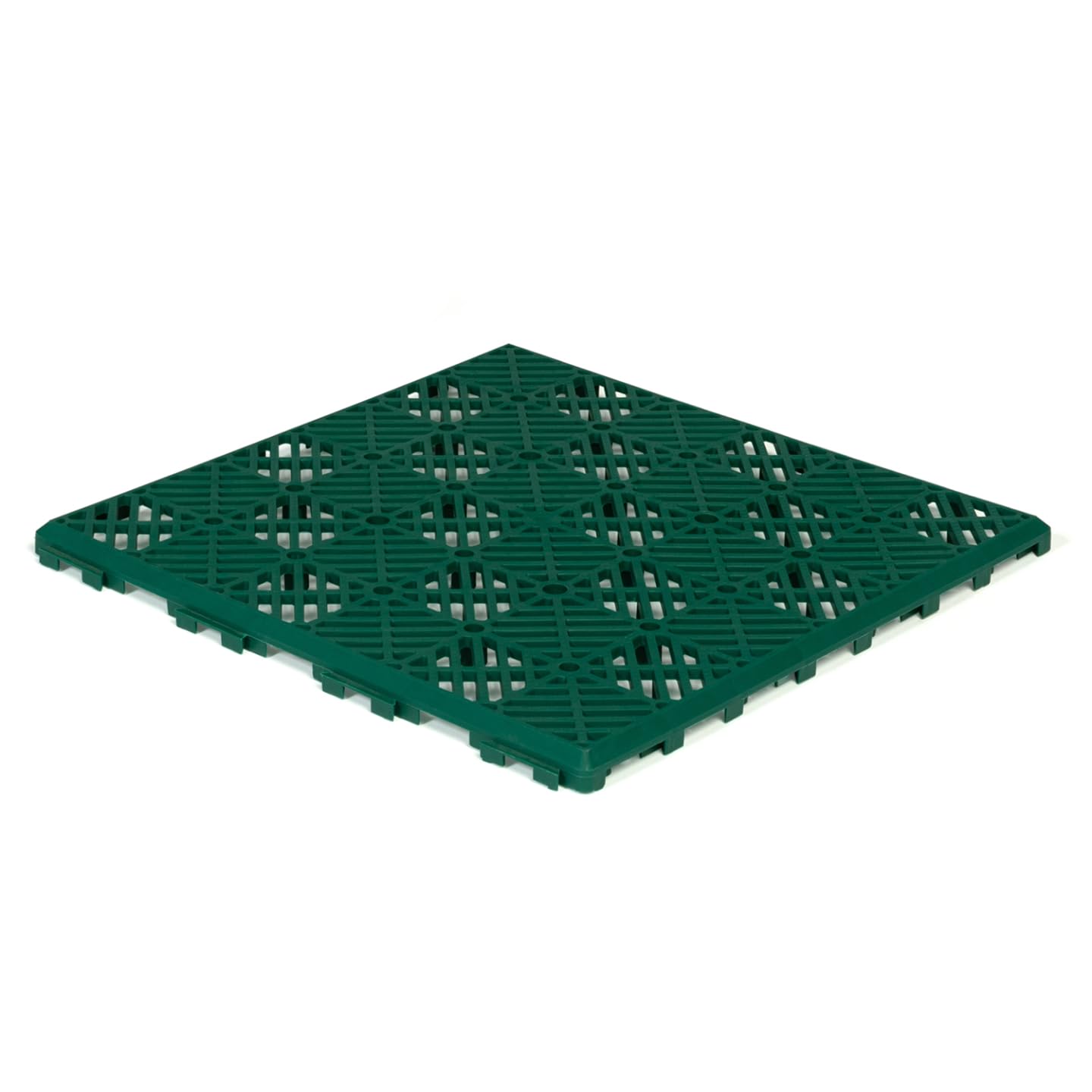 IDMarket - Set 10 pezzi piastrelle plastica pavimento giardino verdi 29,5x29,5 cm