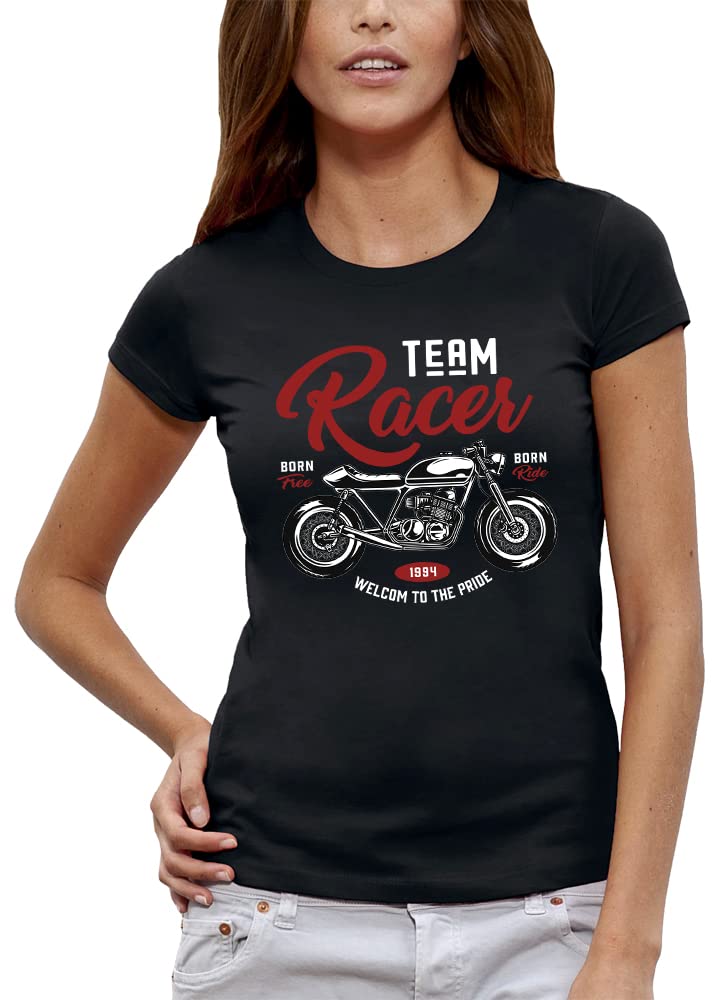 T-Shirt Bikers coupe féminine pour éviter les frottements sous le cuir