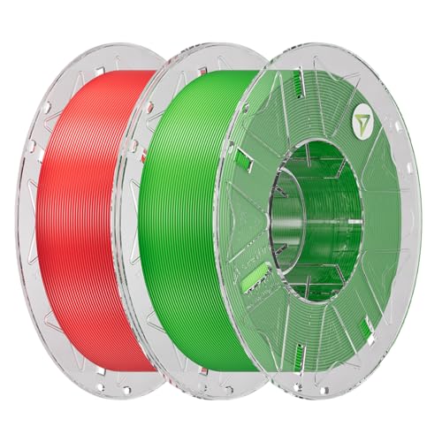 Image of Creality Hyper PLA Filament 1.75mm, RFID 3D Printer Filament PLA for High Speed 30-600mm /s, 2kg(4.4lbs) /Spool Filament Support CFS, Fits for Most 3D Printers, Red & Green