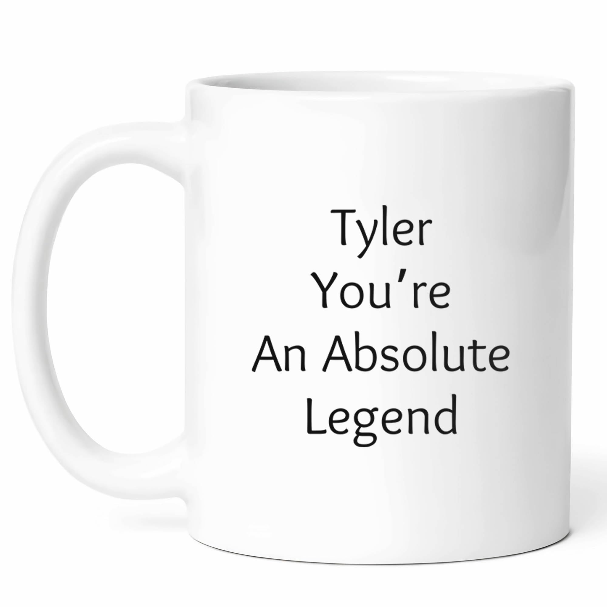 Tyler Legend Mug - Name Meaning Coffee Cup - Funny Gift From Friends - Tea Mugs - Cups - 11 Oz Ceramic Gifts For Fans, Birthday, Him, Her, Christmas, Celebration, Enthusiast, Memorabilia, Special