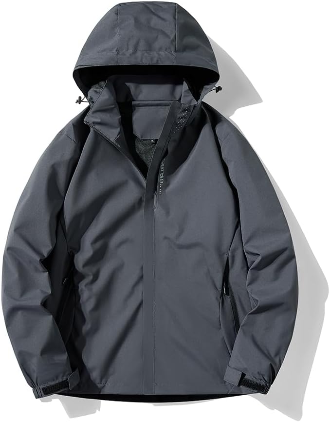 Men’s Waterproof Windbreaker with Removable Hood Lightweight Rain Coats for Casual Hiking Cycling Men’s Waterproof Windbreaker with Removable Hood Lightweight Rain Coats for Casual Hiking Cycling