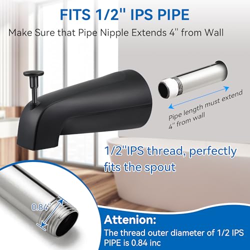 image for Dreyoo 5 1/4 Inch Bathroom Tub Spout Compatible with Westbrass E531D-1