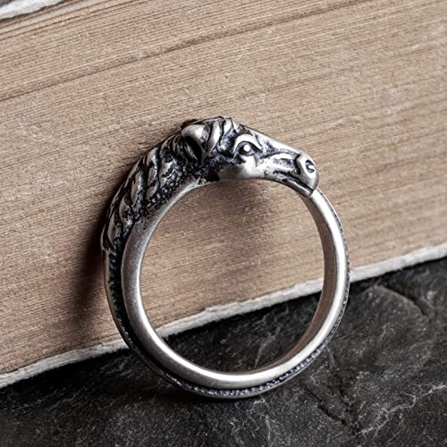 Bague tête de cheval ajustable en argent résolvant les problèmes de taille - 8