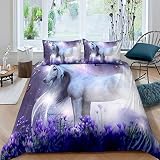 YOURALL Quilt Cover Unicorn Bedroom Decor for Girls Duvet Cover Comforter Cover for Kids Teens Moder