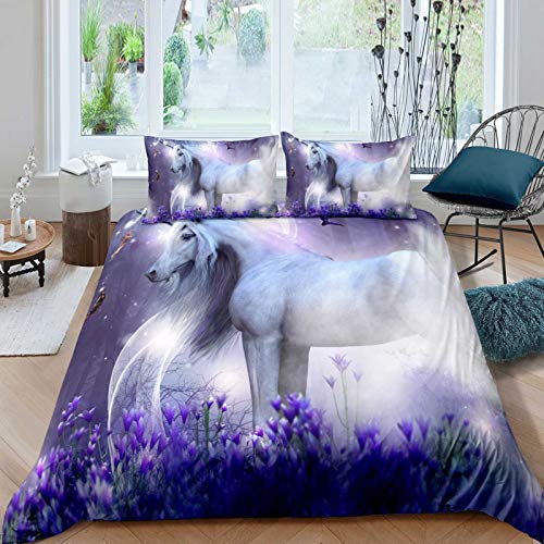 Yourall Quilt Cover Unicorn Bedroom Decor For Girls Duvet Cover Comforter Cover For Kids Teens Modern Bedroom Decorative Luxury Microfiber Bedding Se (Twin,B) #TOP7