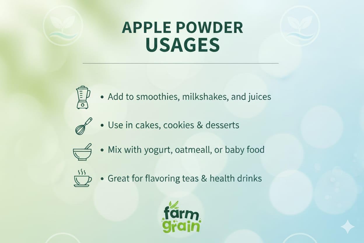 FARM GRAIN Apple Powder 250g | | No Added Sugar and Preservatives | Milkshakes | Dessert Recipes | Fruit Powder - Image 4 thumbnail