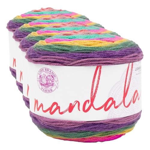 Image of Lion Brand Yarn Mandala, Multicolor Yarn for Knitting, Crochet and Crafting, Mantis, 4 Pack