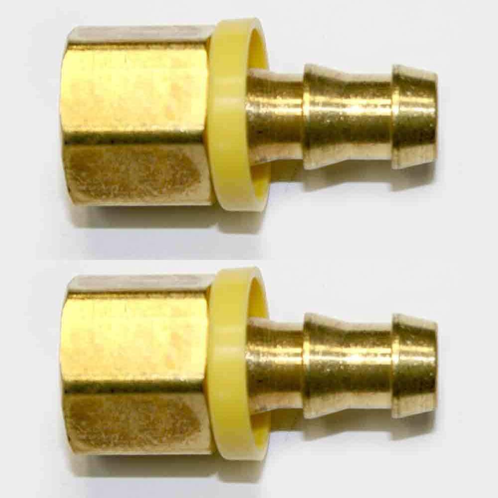 Paquete de 2 púas de bloqueo a presión de 3/8 pulgadas x 3/8 pulgadas hembra NPT extremo fácil bloqueo latón accesorios de manguera para neumática