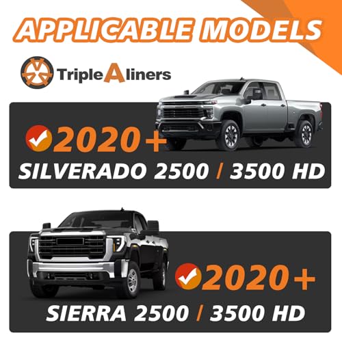 Image of TripleAliners Truck Mat Compatible with 2020-2026 Chevy Silverado & GMC Sierra 2500 /3500HD Multi-pro Accessories, Tailgate Mat Custom Fit All Weather Protection Pickup Liner, w /Tailgate Cap Protector