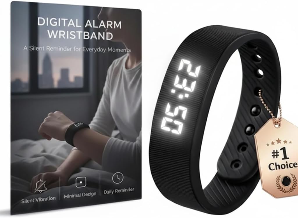 Effective Alarm Clocks for Deep Sleepers Extremely Vibrating Watch Deaf People Shock Vibroband Wristband with Men Vibration Heavy Sleeps Wrist Bracelet Silent that Won't Wake Partner