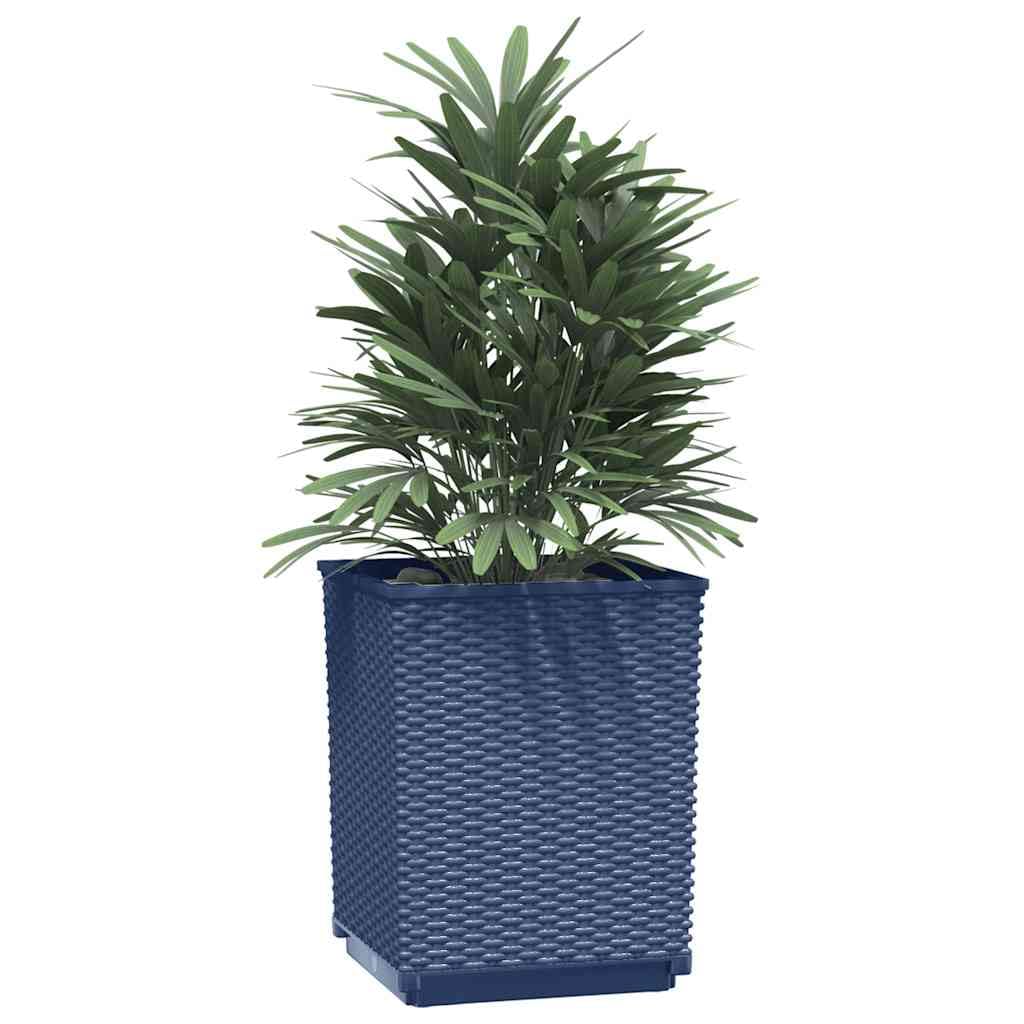 Set di 2 vasi per piante, 30 x 30 x 37 cm, in polipropilene, robusti vasi da fiori per giardino, balcone e terrazza, fioriere rettangolari per piante ed erbe aromatiche