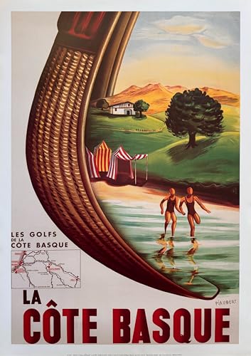 Affiche Côte Basque les golfs édition murale 50x70