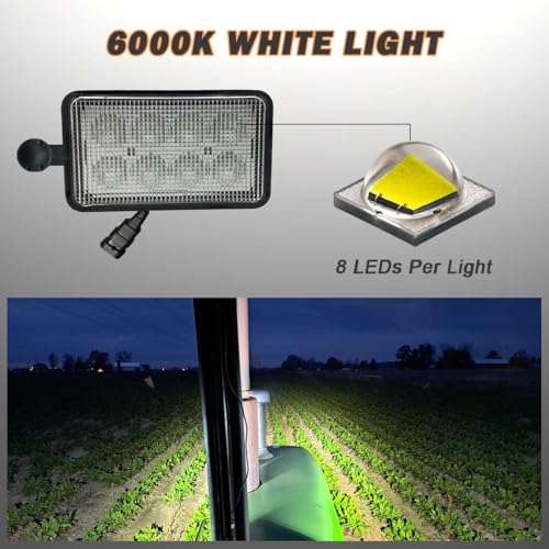 Hooma 40W Arbeitsscheinwerfer Led 12V Traktor Kompatibel mit John Deere 4700 7710 7810 8310 8410 8400 7200 7210 7400 7410 7510 7600 7610 7700 7800 8100T 8200T 8300T 8400T