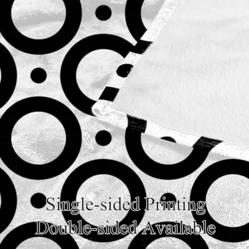 Couverture polaire cercles et points de 150x130cm pour lit et canapé - 4