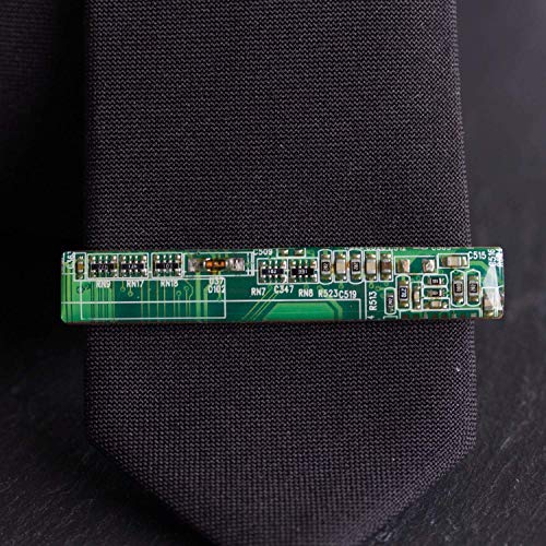 Green Circuit Board Tie Clip, unique gift for computer geek