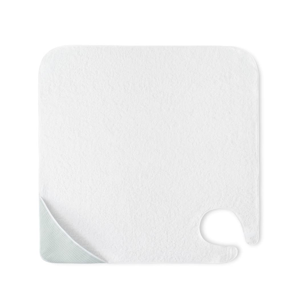 Interbaby - Capa de Baño Bebe Delantal Blanco/Verde | Toalla Bebe con Capucha Algodón, 100x100cm, Unisex | Suave, Secado Rápido | Ideal Recién Nacidos, Bebes y Niños Pequeños | Diseño Nido de Abeja