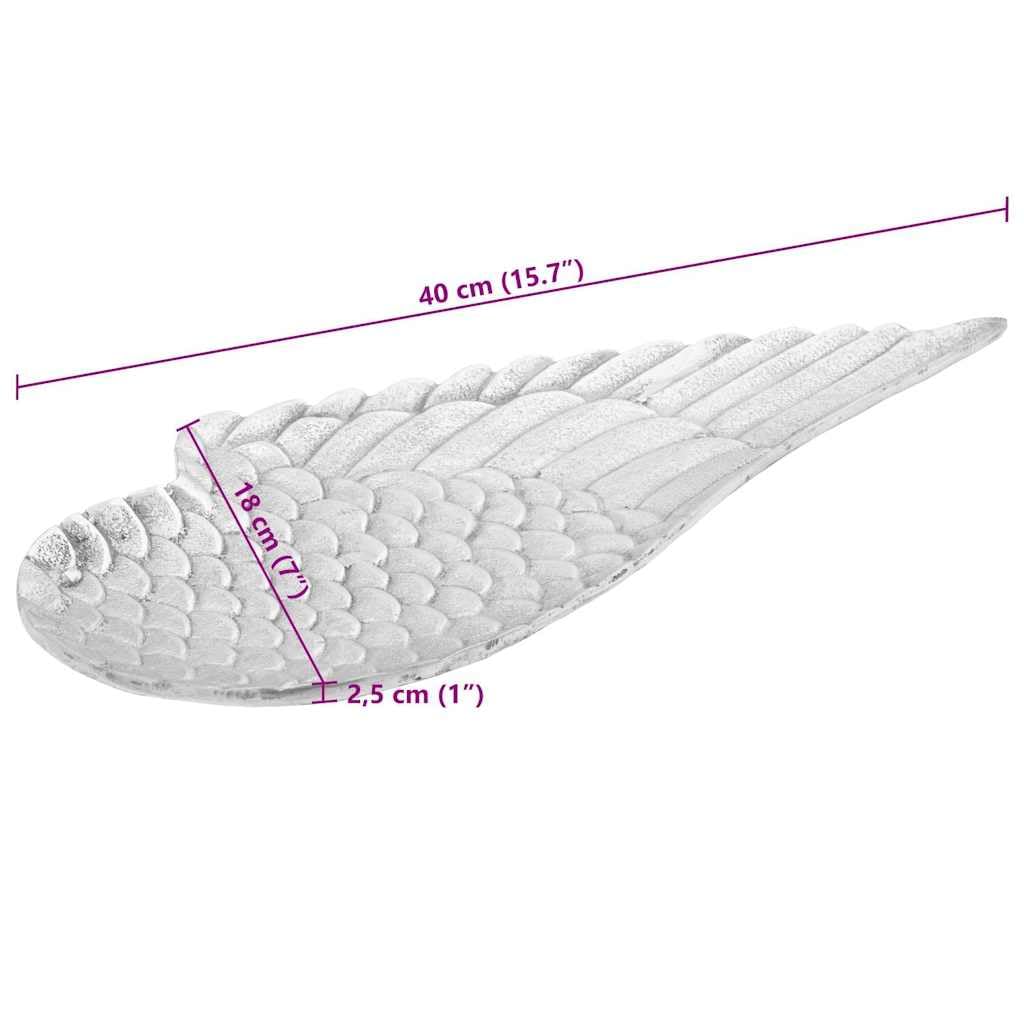 Kosz na owoce, zestaw 2 sztuk, z aluminium, srebrny, wysoki połysk, 40 x 18 x 2,5 cm, w kształcie skrzydełka, do dekoracji owoców, na stolik kawowy w formie bufetu