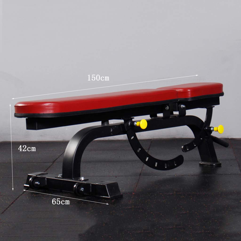 N / A Panche pesiPanca con Manubri, Panca per Palestra Regolabile, Panca per Pesi Pressa, con Comodo Rullo Mobile, Rosso