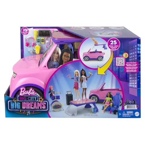 Barbie Big City Big Dreams véhicule Concert Transformable pour poupée Voiture avec 20 Accessoires Jouet pour Enfant GYJ25 - vue 7