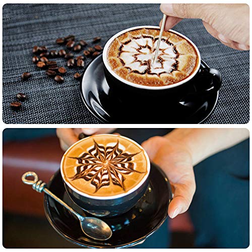 Milk Frothing Pitcher, 12Oz/350Ml Stainless Steel Espresso Steaming Pitcher Coffee Milk Frother Cup With Decorating Art Pen For Espresso Machine, Milk Frother, Latte Art Black #TOP2