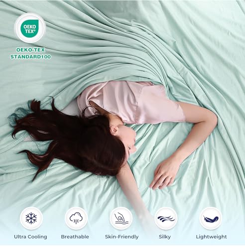 Image of Luxear Cooling Blanket for Summer Throw Arc-Chill 3.0, 150x200cm,Green | Keep Cool For Sofa Bed, Comfort Soft Lightweight Nap Fabric Breathable Adult Baby Children Pet Dog Queen Size