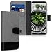 Produktbild kwmobile Huawei Y5 / Y5 Prime (2018) Hülle - Kunstleder Wallet Case für Huawei Y5 / Y5 Prime (2018) mit Kartenfächern und Stand - Grau Schwarz