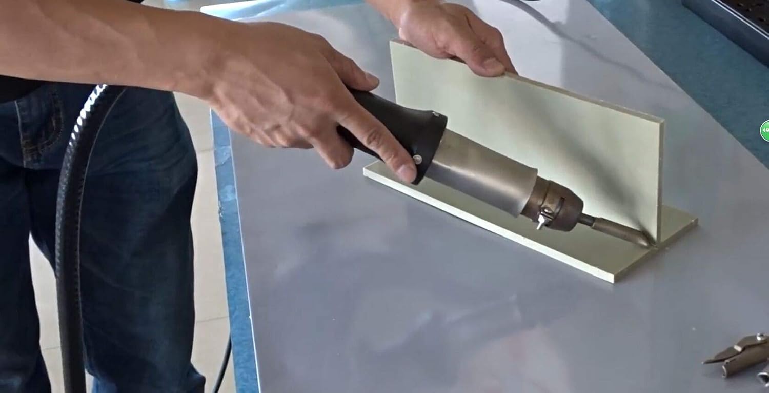 Soldadora portátil de plástico de aire caliente 230 V 1600 W, secador de aire caliente parcial (pistola) con manguera de 2 m, ruedas giratorias, para placas de PP/PVC, soldadura y reparación de suelos