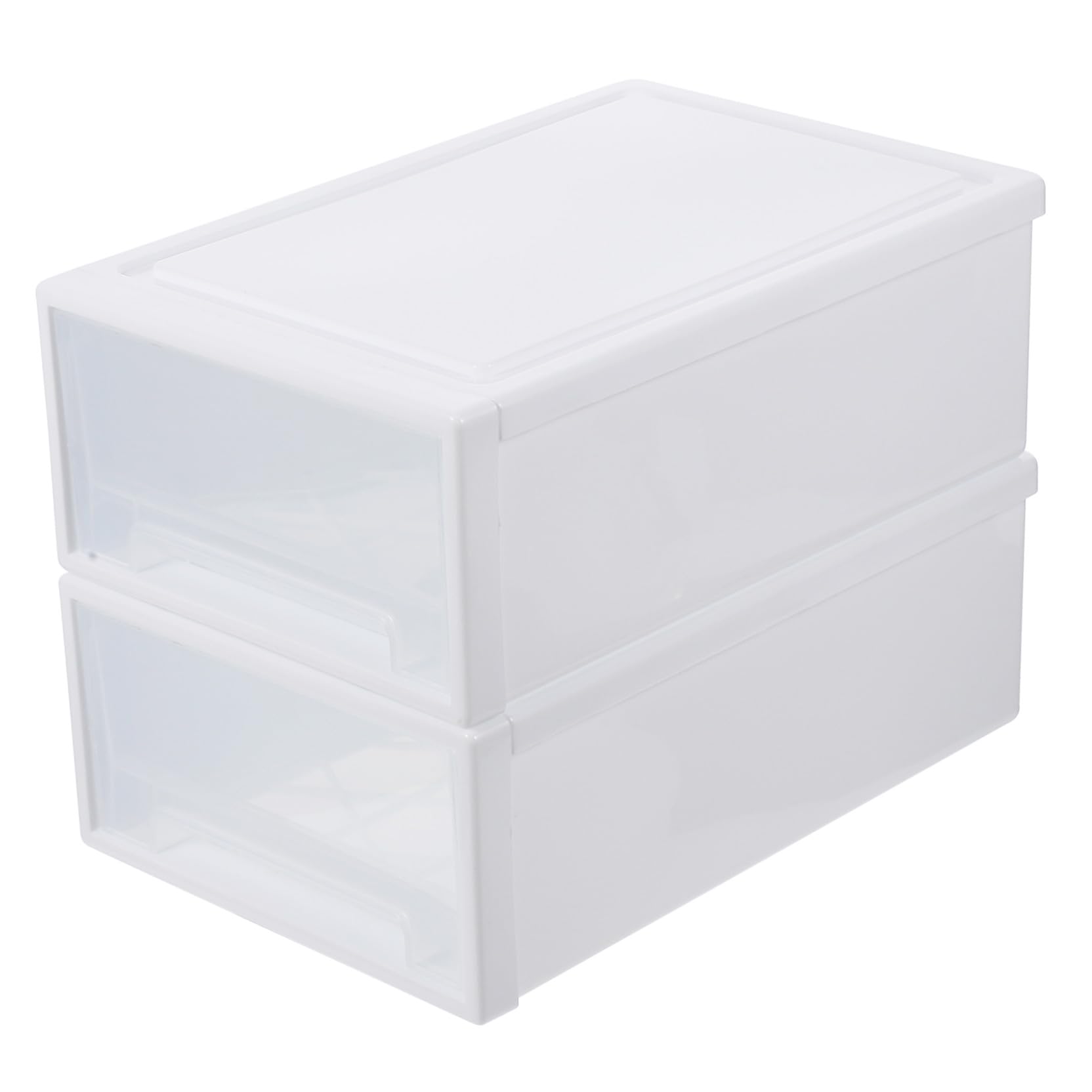 2 pezzi Scatole Organizer Trasparenti in Plastica Contenitori per Scarpe e Vestiti Organizer Armadio Compatto e Ventilato Facili da Pulire e Impilabili