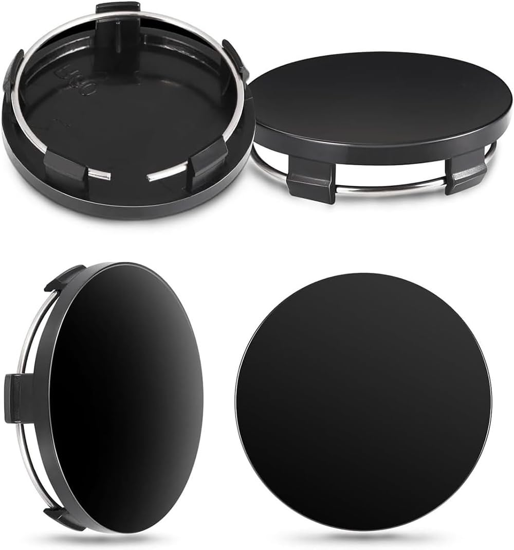 4 Pièces Cache Moyeux De Voiture Pour Mazda CX-5,Aluminium+ABS Capuchons De Roue Jante Centre Couvertures Enjoliveur Antirouille Remplacement Accessories,Black-A:Size2-64/57mm