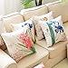sykting Spring Pillow Covers Cotton Linen Farmhouse Flower Pillow Covers 18x18 inch for Couch Bed Chair Set of 4