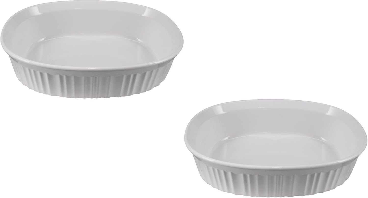 CorningWare FS12 1.5qt/1.4L French White Oval Ceramic Casserole Bakeware Dish - Thumbnail 3