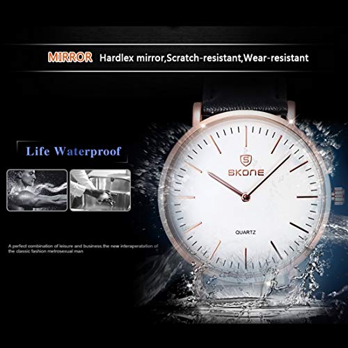 Montre Homme Quartz LULI à Deux Pointeurs Conception Unique et Cuir PU - 2
