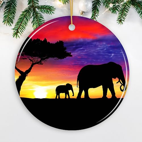 Décoration Noël voyage pour sapin thème coucher de soleil Afrique - 4