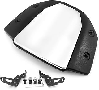 Heinmo Para-brisa de defletor de vento dianteiro de motocicleta para para-brisas CB650R 2018 2019 2020 (preto-prata)
