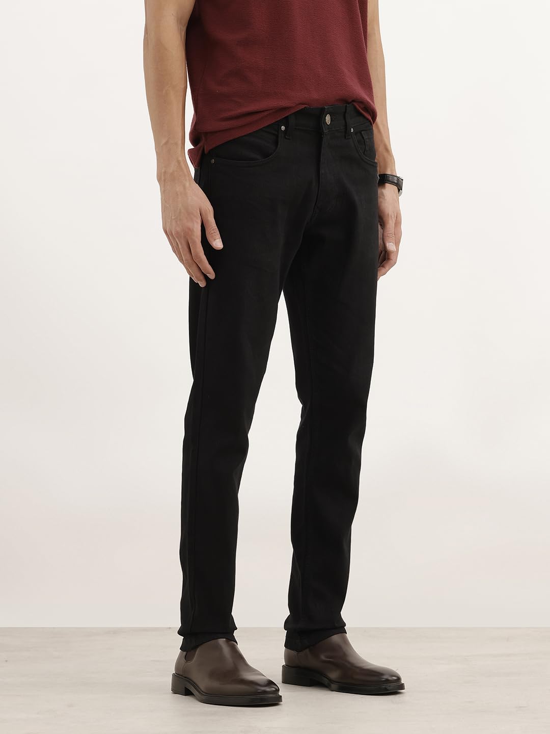 51U4eOnH06L._SL1440_ WROGN Men's Cotton Blend Jeans | Solid | Slim Fit