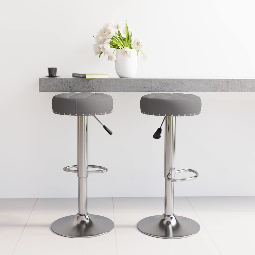 Tabouret de bar lot de 2 design en acier chromé idéal pour comptoir de cuisine