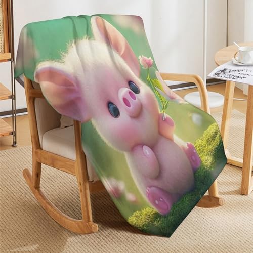 Couverture polaire cochon mignon fini les frissons plaid flannel chaud doux